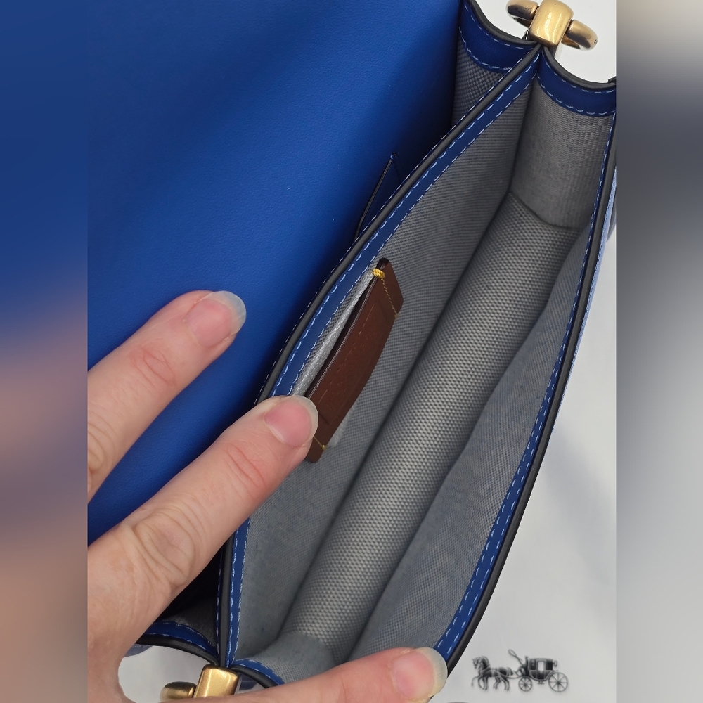 Coach 1941 Glovetanned Leather Hero Crossbody, Blue Fin, 🔥CARRIED ONCE!🔥 - Picture 12 of 15